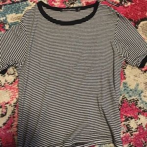 Brandy black and white striped tee.